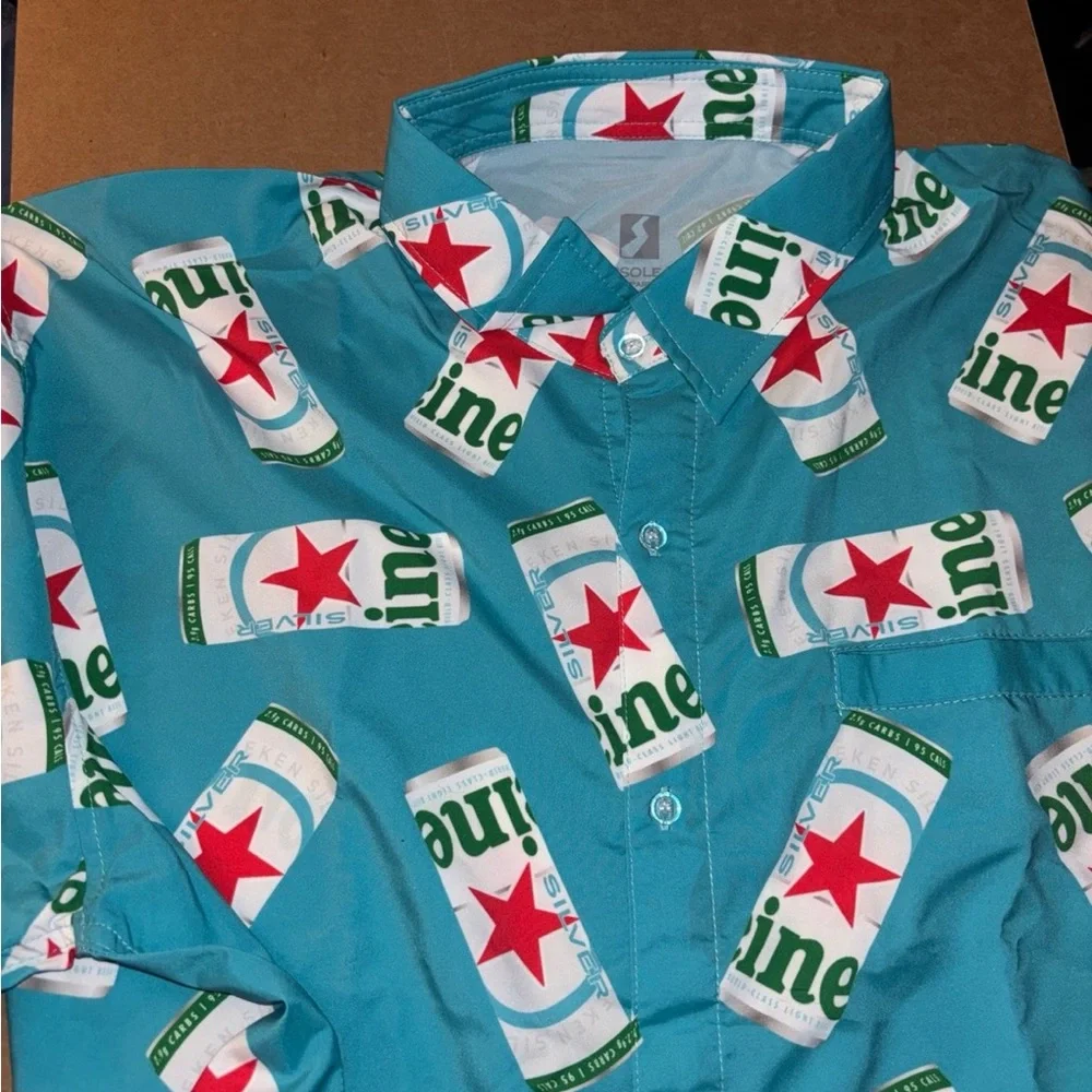 Men’s button up beer shirt - Picture 3 of 4